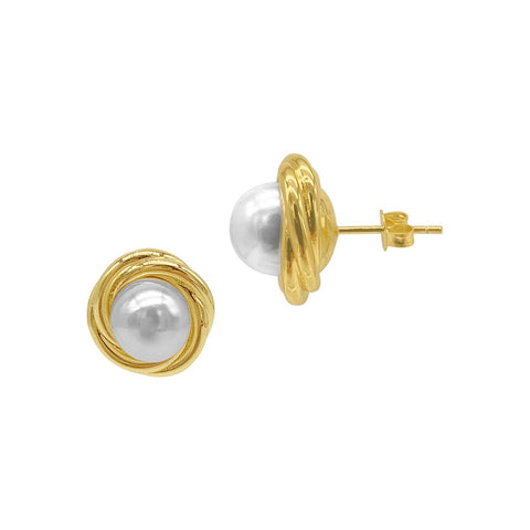 Pearl Framed Earrings gold