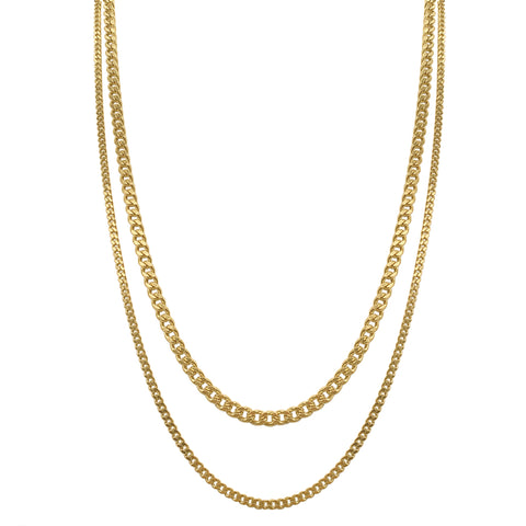 Men's Water Resistant Curb Chain Set gold