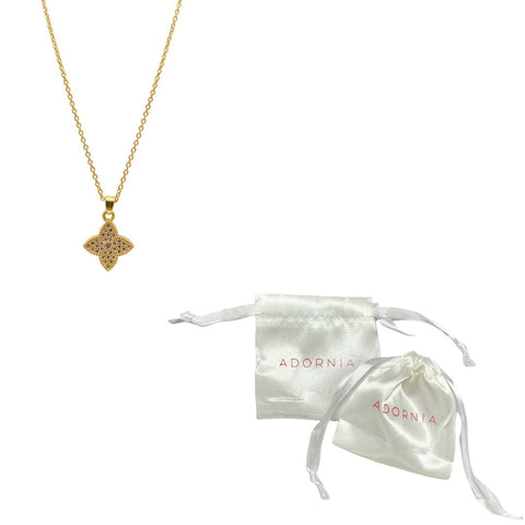 Crystal Clover Necklace gold