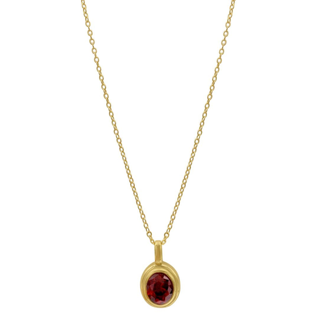 Red Stone Necklace gold