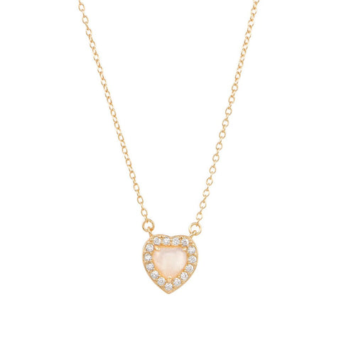 Heart Halo Necklace 14k gold vermeil