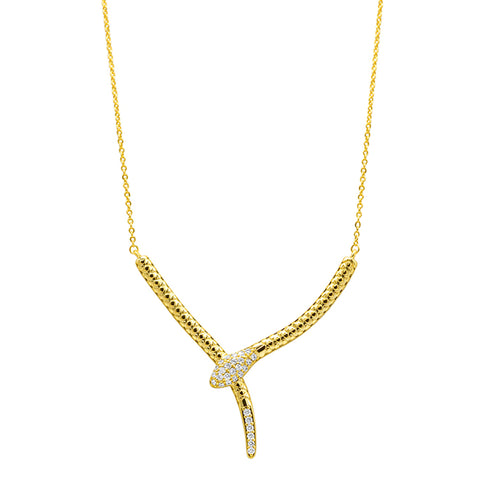 14K Gold Plated Crystal Wrap Snake Necklace