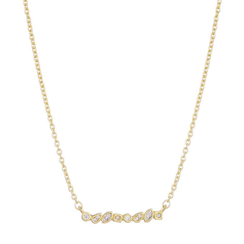 14k Gold Plated Dainty Mixed Shape Bar Necklace