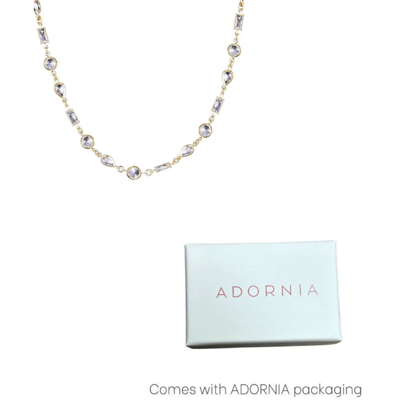 14k Gold Plated Mixed Shape Crystal Necklace – ADORNIA