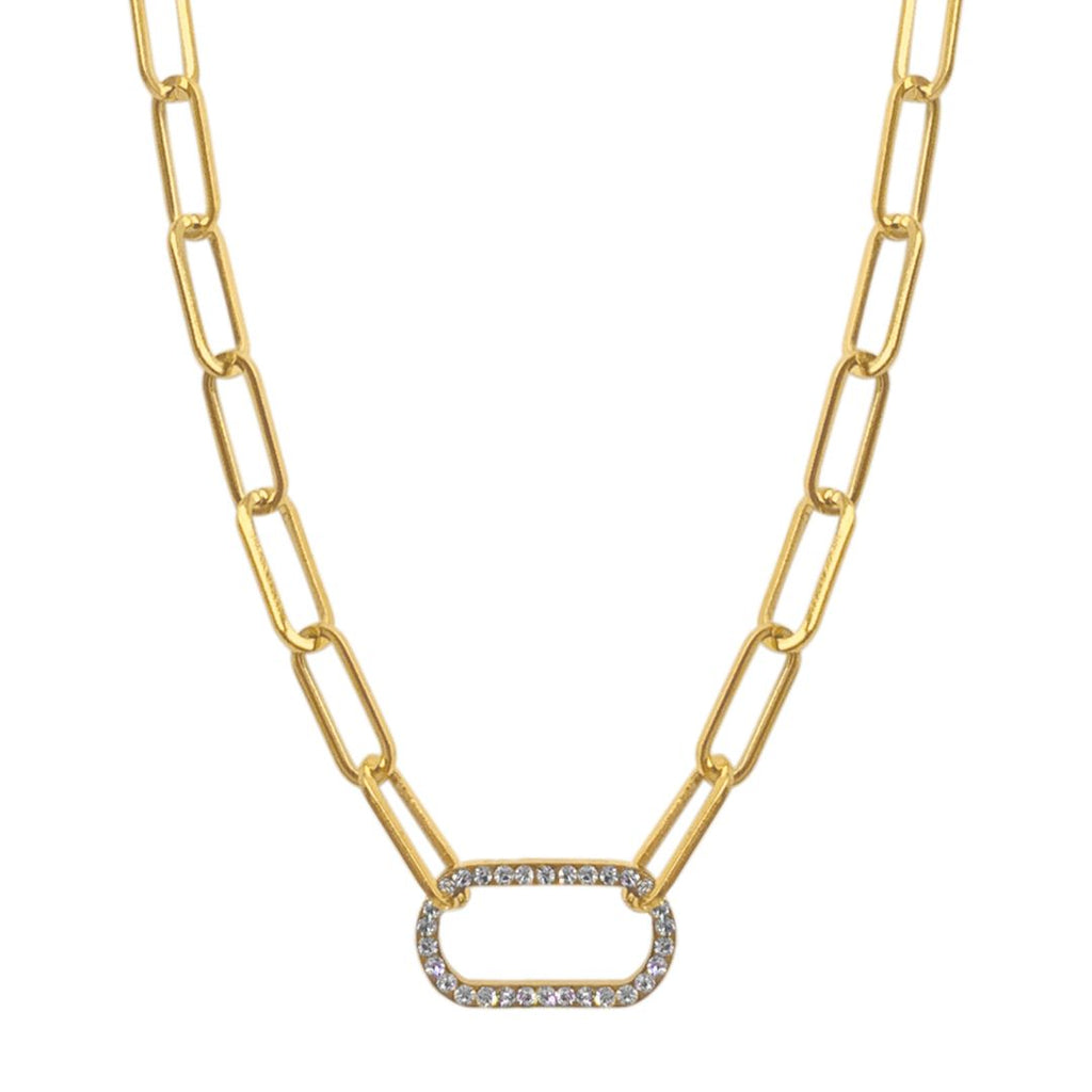 Tarnish Resistant 14k Gold Plated Paper Clip Chain with Oversized Link Necklace