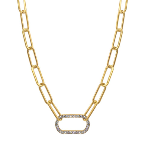Paper Clip Chain with Oversized Link Necklace gold