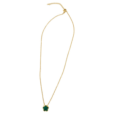 Green Clover Necklace gold