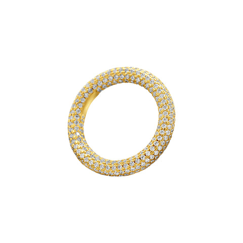 Crystal Eternity Rounded Band Ring gold
