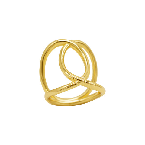 14K Gold Plated Tall Infinity Ring