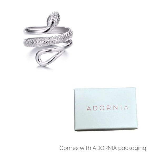 Tarnish Resistant Silver Curvy Snake Ring – ADORNIA