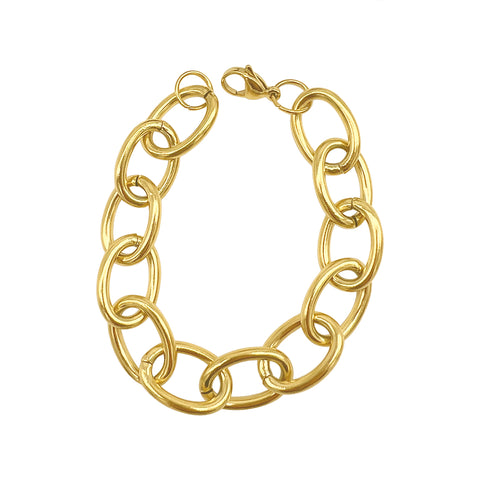 Oval Link Chain Bracelet gold