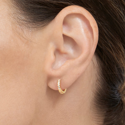 Mini Huggie Hoop Earrings silver gold