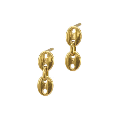 Mariner Puff Dangle Earrings gold