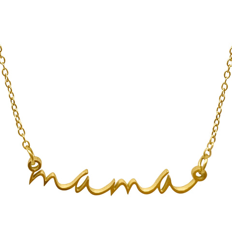 Cursive Mama Necklace gold