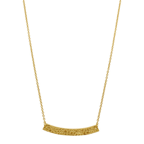 Hammered Bar Necklace gold
