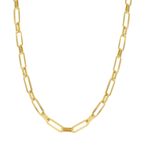 Sharp Edge Paperclip Chain Necklace gold