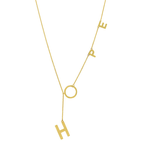 Hope Lariat Necklace silver gold