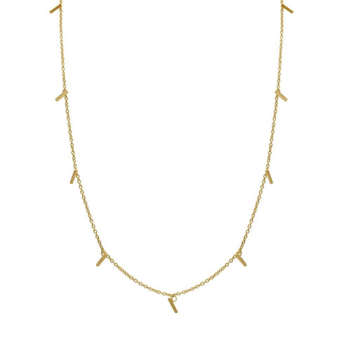Multi Bar Layering Necklace silver gold