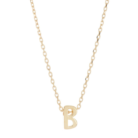 14k Gold Plated Mini Initial Pendant Necklace