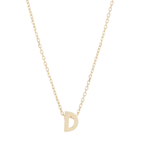 14k Gold Plated Mini Initial Pendant Necklace