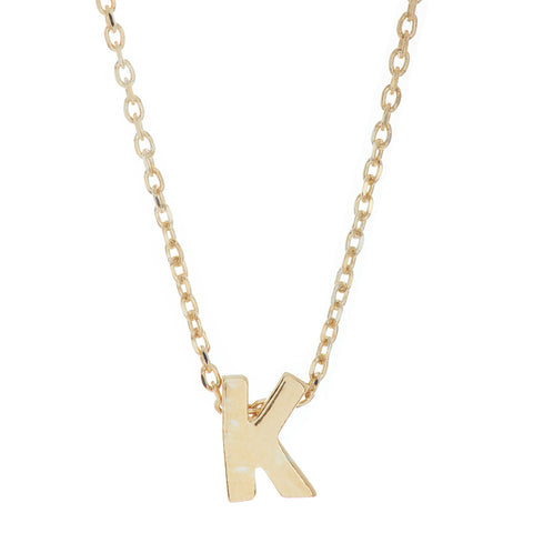14k Gold Plated Mini Initial Pendant Necklace