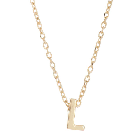 14k Gold Plated Mini Initial Pendant Necklace