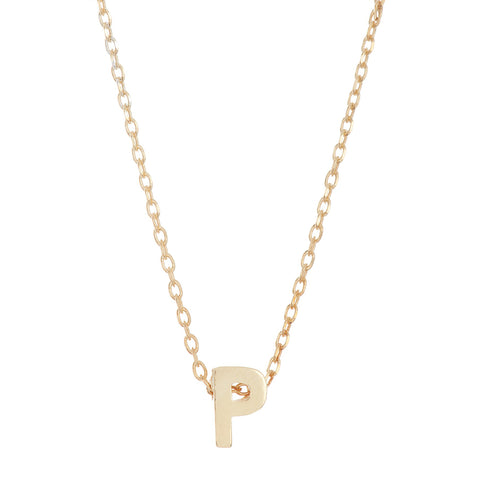 14k Gold Plated Mini Initial Pendant Necklace