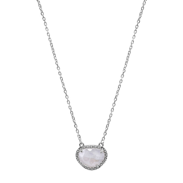 ルナ Adornia April Birthstone Necklace moonstone silver gold