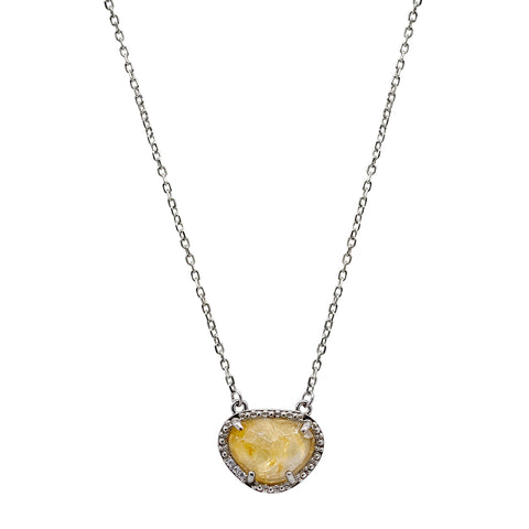 November Birthstone Necklace citrine silver gold