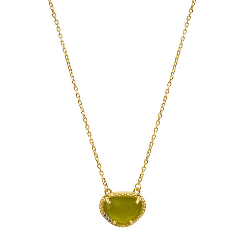 August Birthstone Necklace peridot silver gold