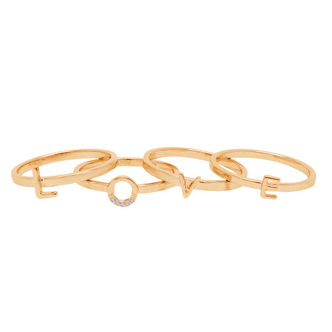 Love Stack Ring Stacking Set silver yellow gold rose gold
