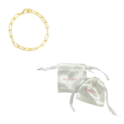 Paper Clip Chain Anklet 10" gold