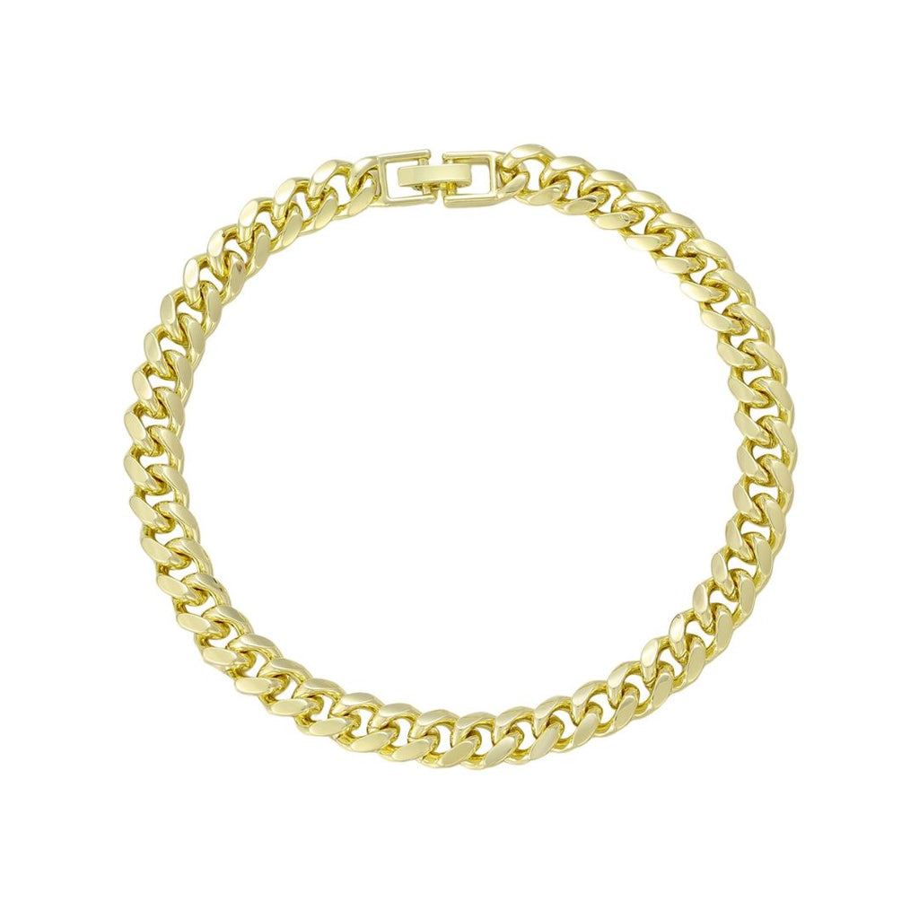 Marzo 14k Gold Plated GM Link Chain – 3-in-1 Necklace, Bracelet & Anklet Set For Men & Women (Gold, No Stone)