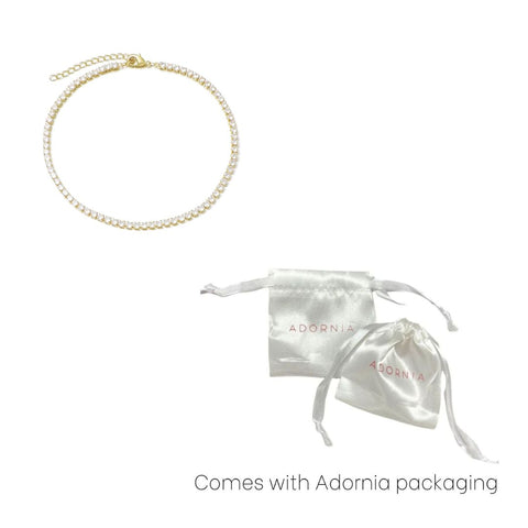 14k Gold Plated Crystal Tennis Chain Anklet