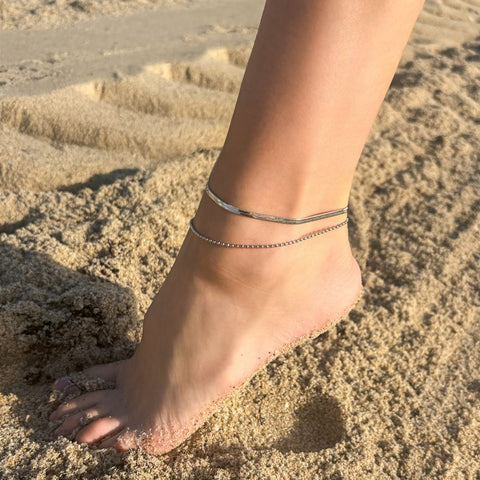 Tarnish Resistant Silver Layered Anklet