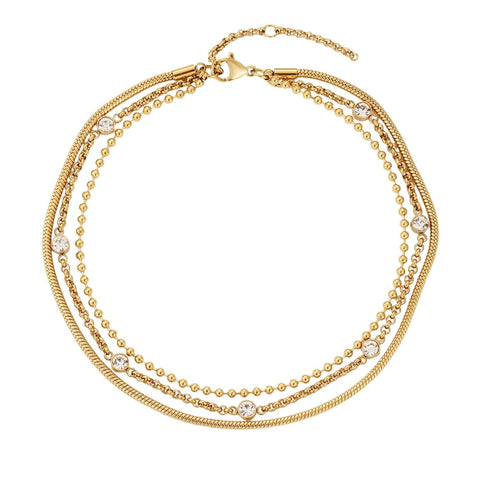Tarnish Resistant 18k Gold Plated Triple Layered Anklet