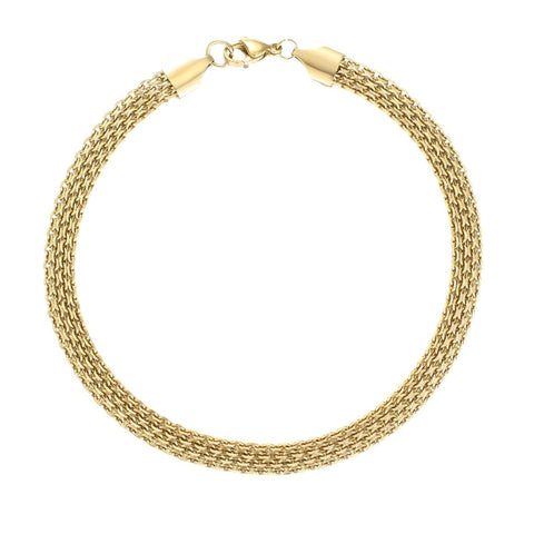 Tarnish Resistant 18k Gold Plated Grid Chain Anklet