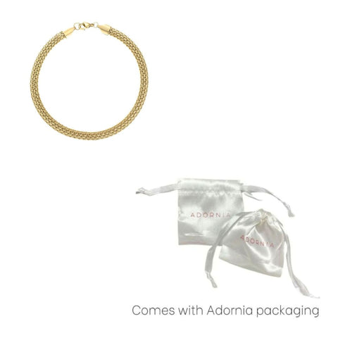 Tarnish Resistant 18k Gold Plated Grid Chain Anklet