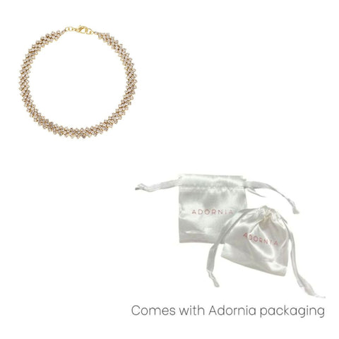 Gold Plated Edgy Curb Crystal Chain Anklet