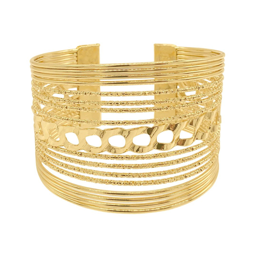 Multi Strand Cuff Bracelet gold