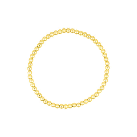 14k Gold Plated Stretch Ball Bracelet Set