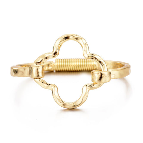 Hammered Clover Open Clover Cuff