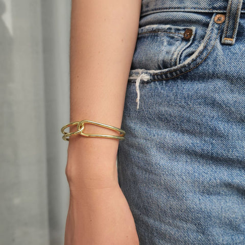 14k Gold Plated Overlapping Cuff