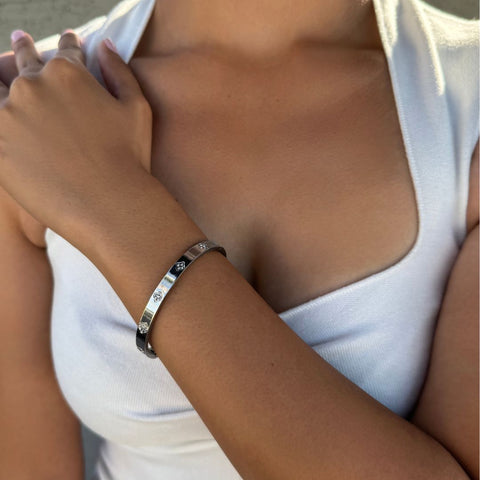 Tarnish Resistant Pave Clover Cuff