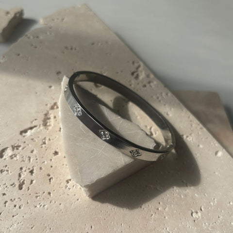 Tarnish Resistant Pave Clover Cuff
