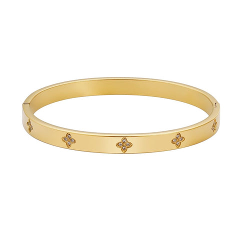 Tarnish Resistant Pave Clover Cuff