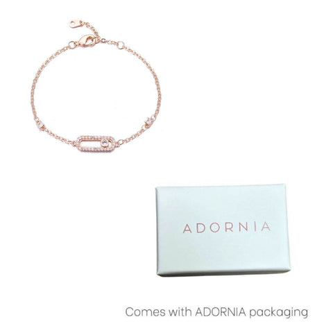 14k Rose Gold Plated Dancing Stone CZ Bracelet