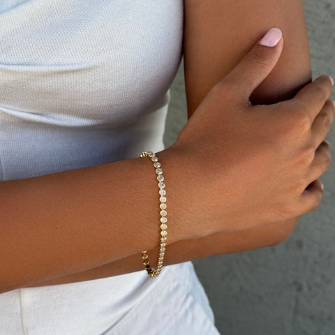 Crystal Bezeled Tennis Bracelet