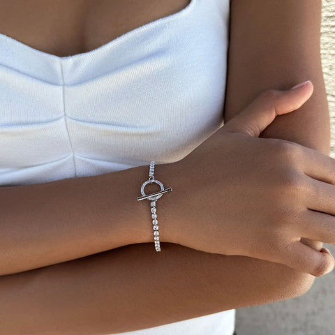 Crystal Toggle Tennis Bracelet