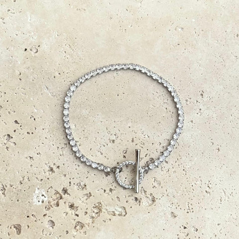 Crystal Toggle Tennis Bracelet